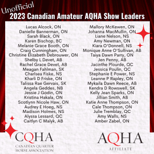 Names of AQHA leaders in Canada