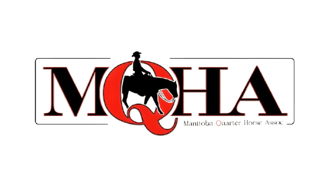 Red and black MQHA horse and rider logo