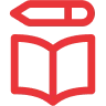 Red book and pencil icon