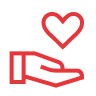 Hand with heart icon