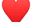 Bright red heart icon on white background